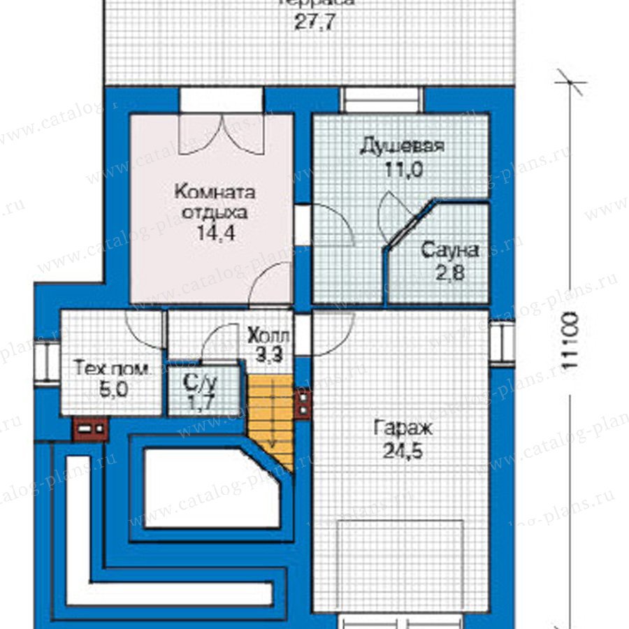 План 1-этажа проекта 49-21