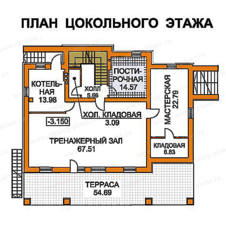План 1-этажа проекта 49-75