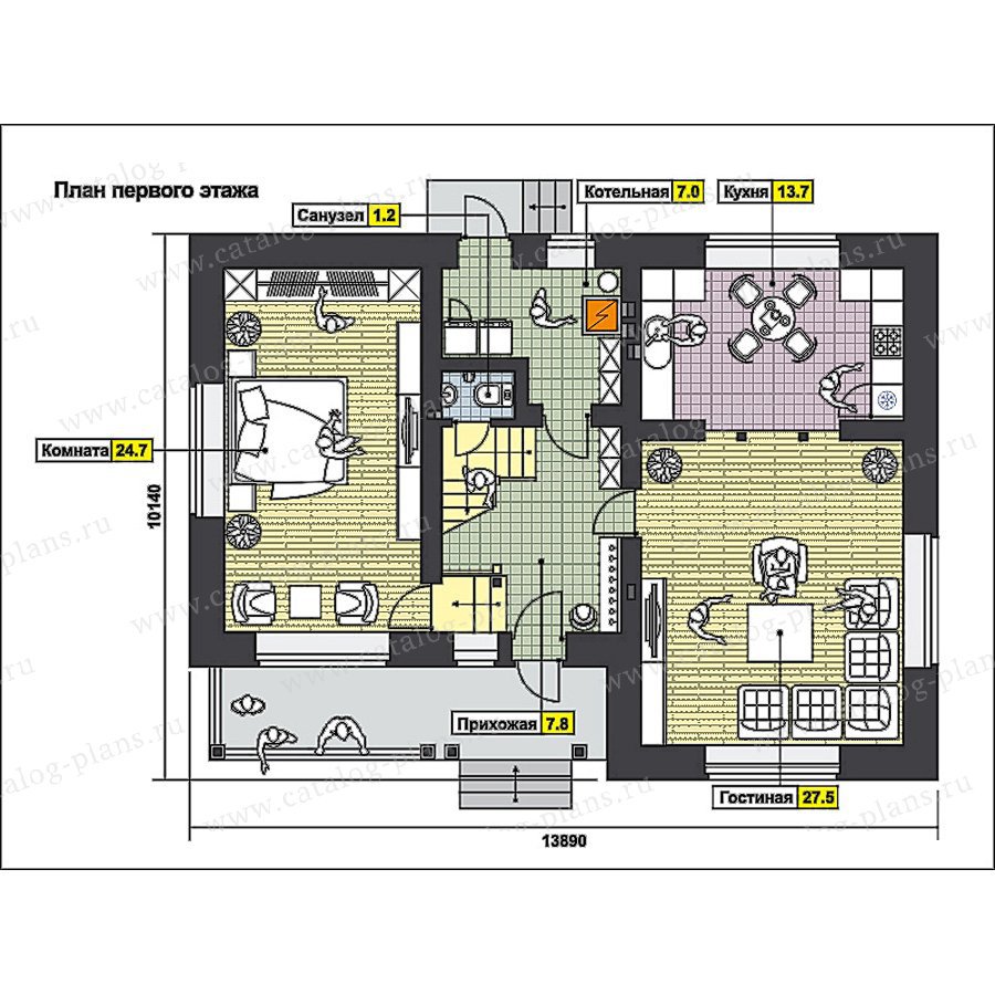 План 1-этажа проекта 49-62