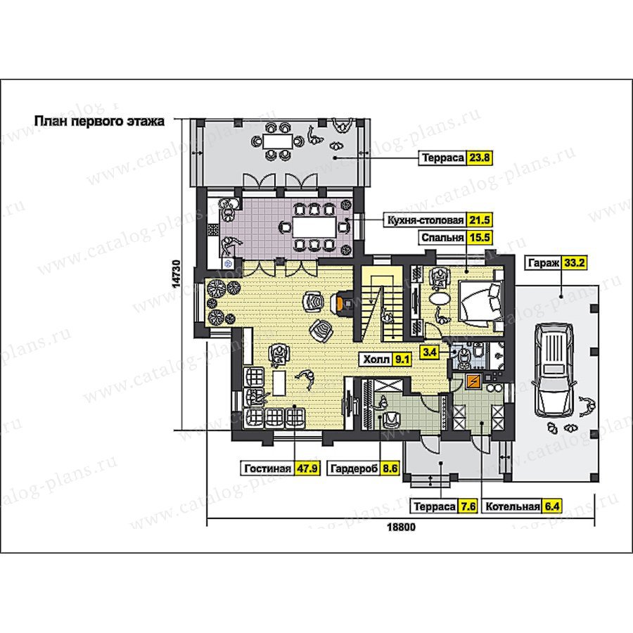План 1-этажа проекта 49-91