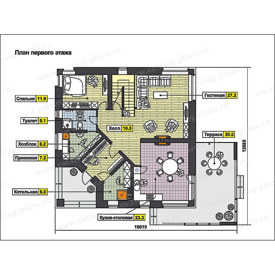 План 1-этажа проекта 49-92