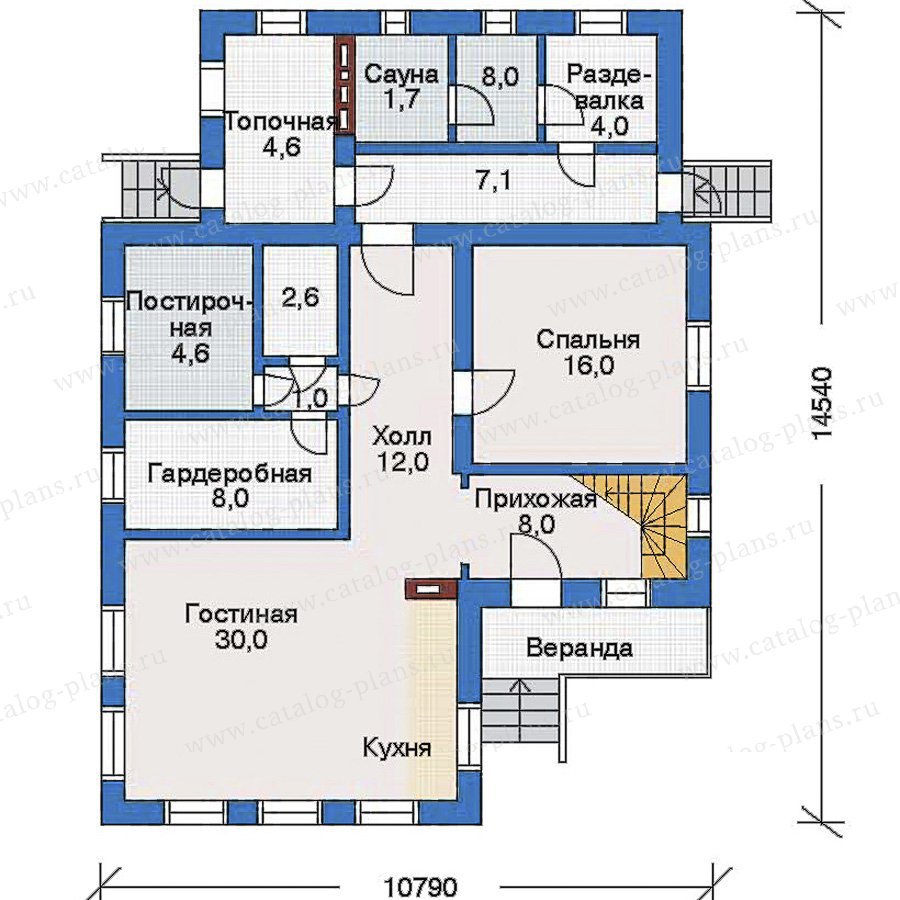 План 1-этажа проекта 51-55