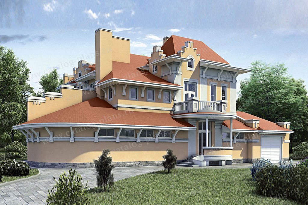 Проект жилой дом #52-25 материал - газобетон, стиль итальянский