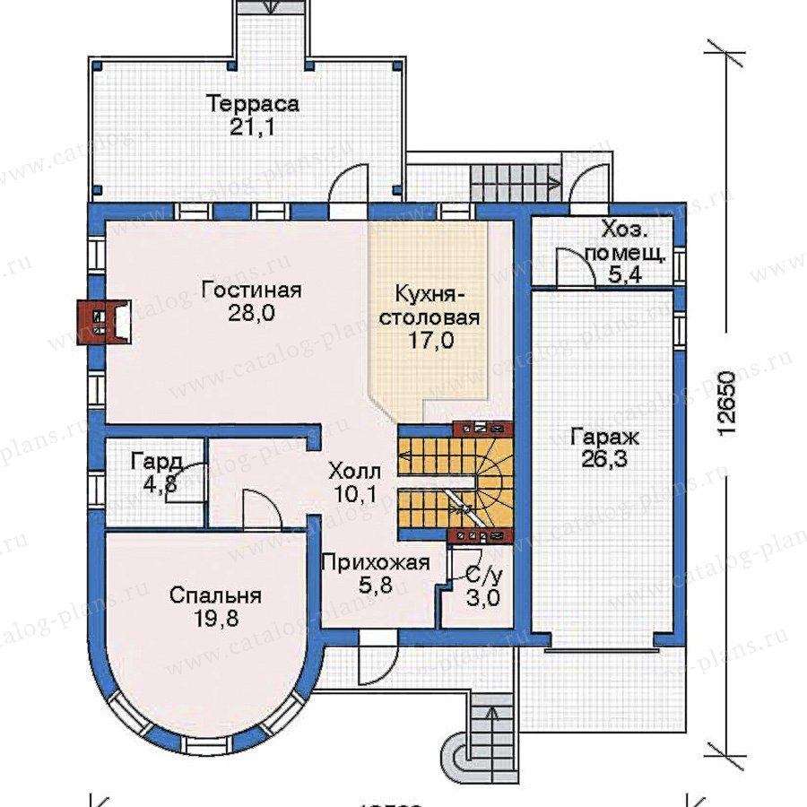 План 2-этажа проекта 52-52