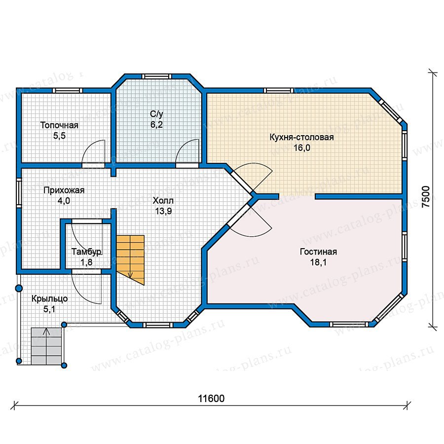 План 1-этажа проекта 70-52