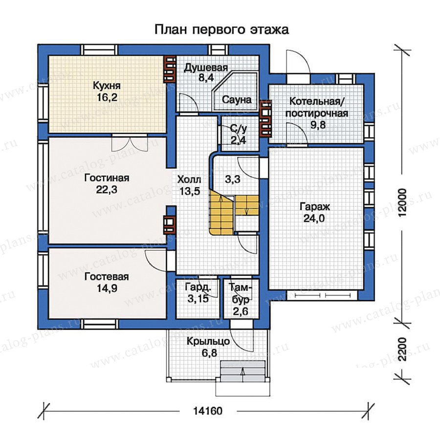 План 1-этажа проекта 57-22K