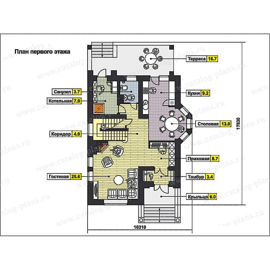 План 1-этажа проекта 59-74