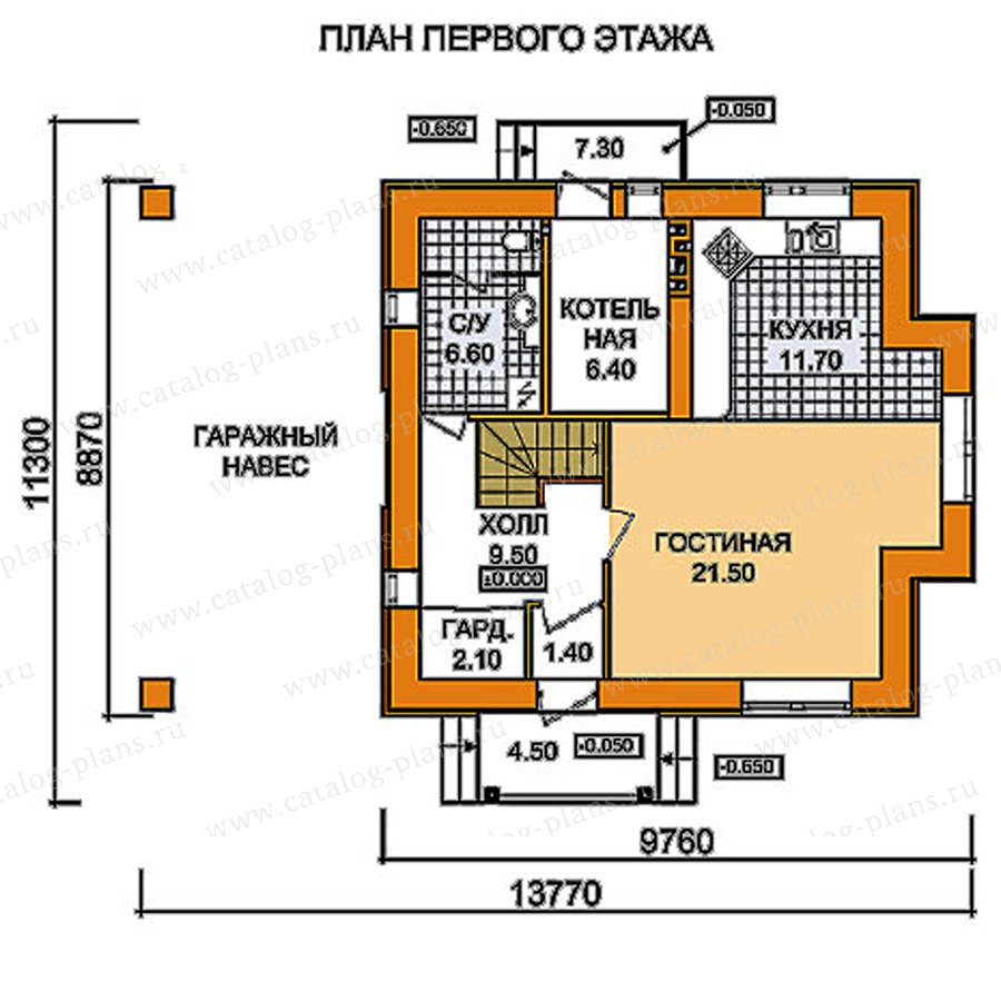 План 1-этажа проекта 59-52
