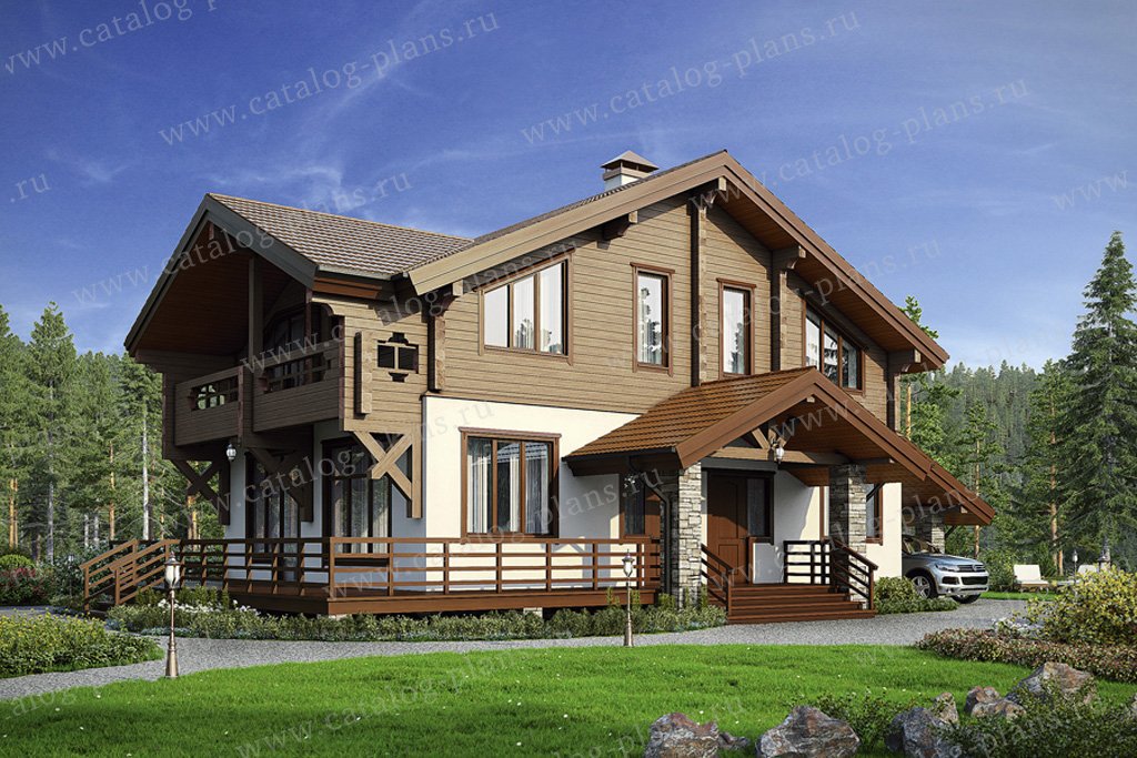 Проект жилой дом #38-76 материал - комбинированный, стиль скандинавский
