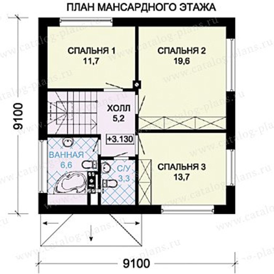 План 2-этажа проекта 60-32