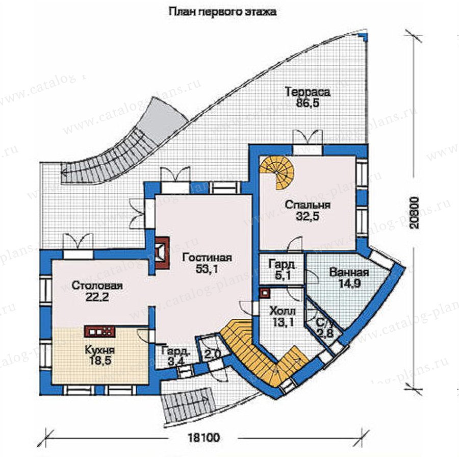 План 2-этажа проекта 36-65