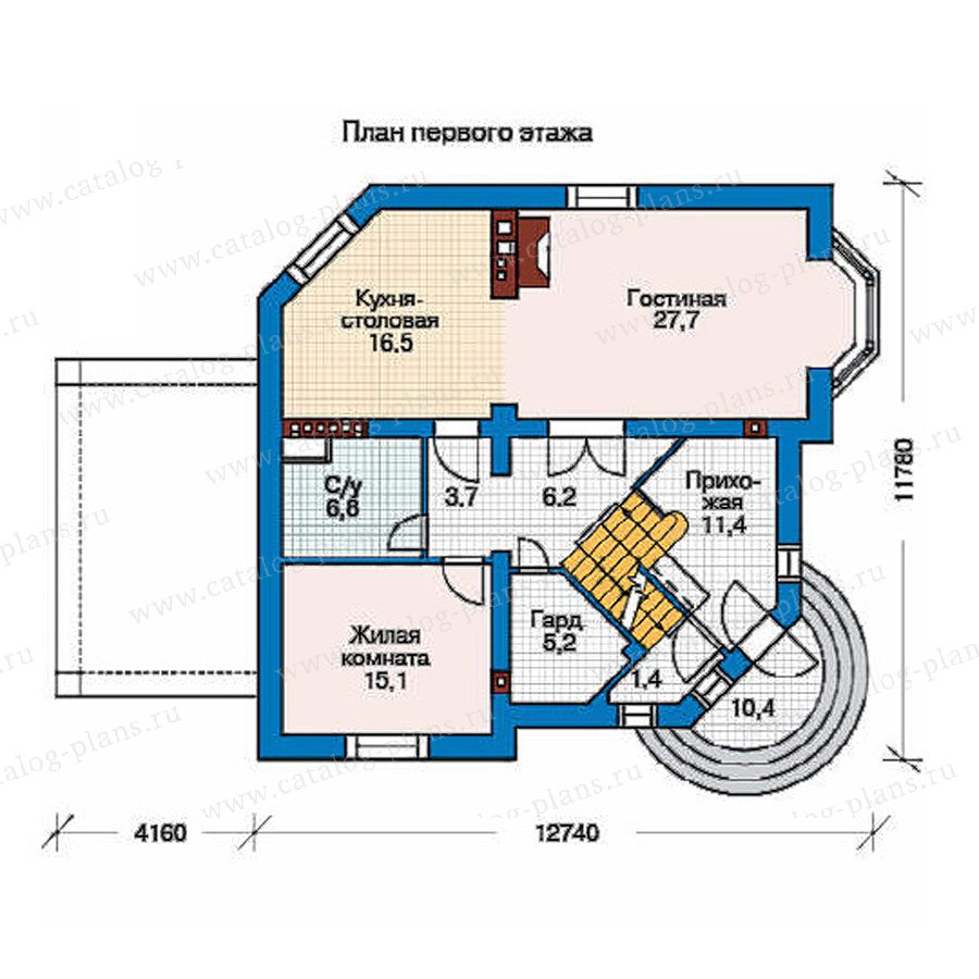 План 2-этажа проекта 35-86