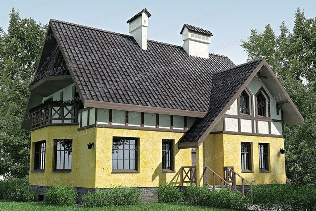 Проект жилой дом #35-04 материал - кирпич, стиль немецкий