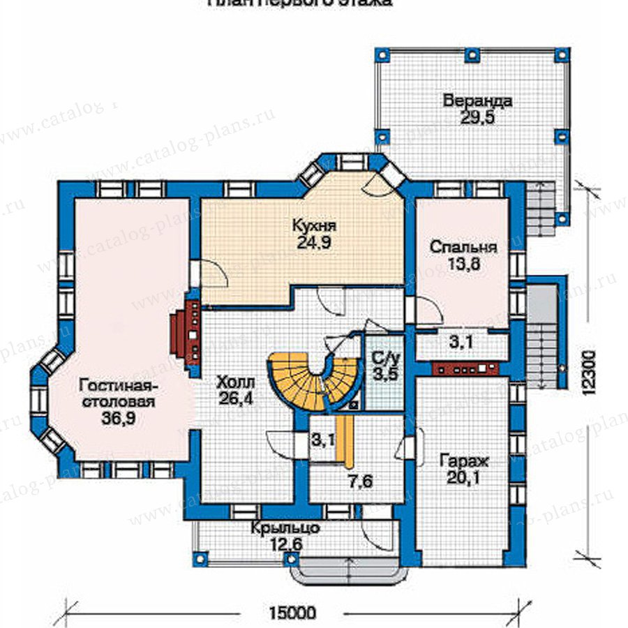 План 2-этажа проекта 35-89
