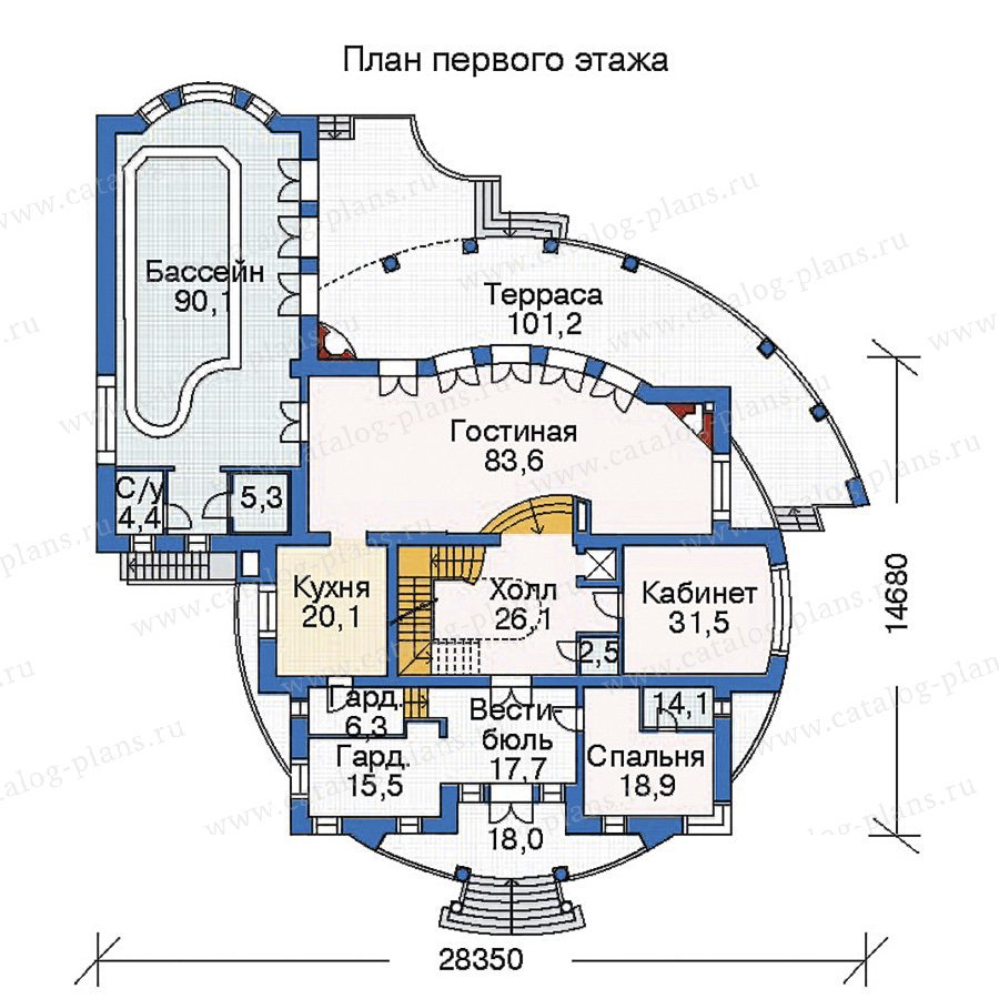 План 2-этажа проекта 35-33