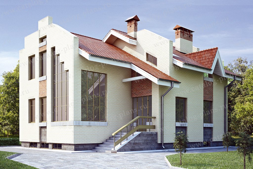 Проект жилой дом #34-85 материал - кирпич, стиль современный