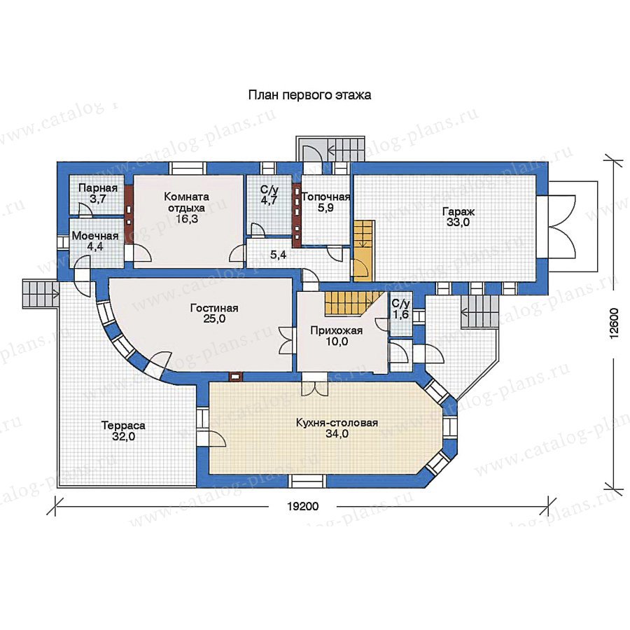 План 1-этажа проекта 34-87