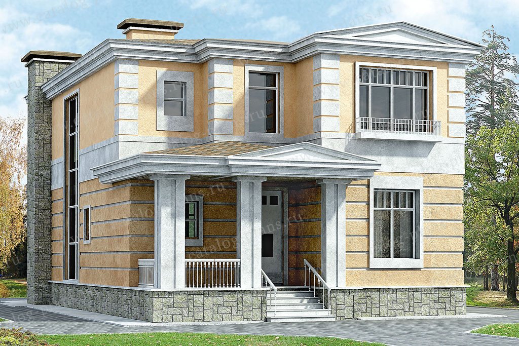 Проект жилой дом #33-27 материал - кирпич, стиль классический