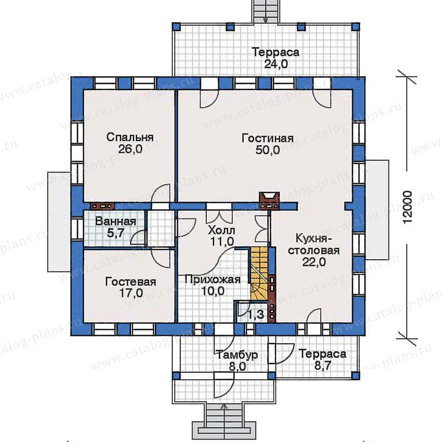 План 2-этажа проекта 32-55