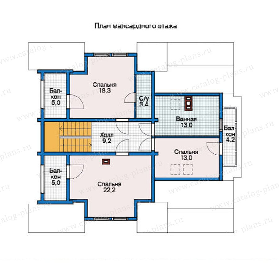 План 2-этажа проекта 12-28