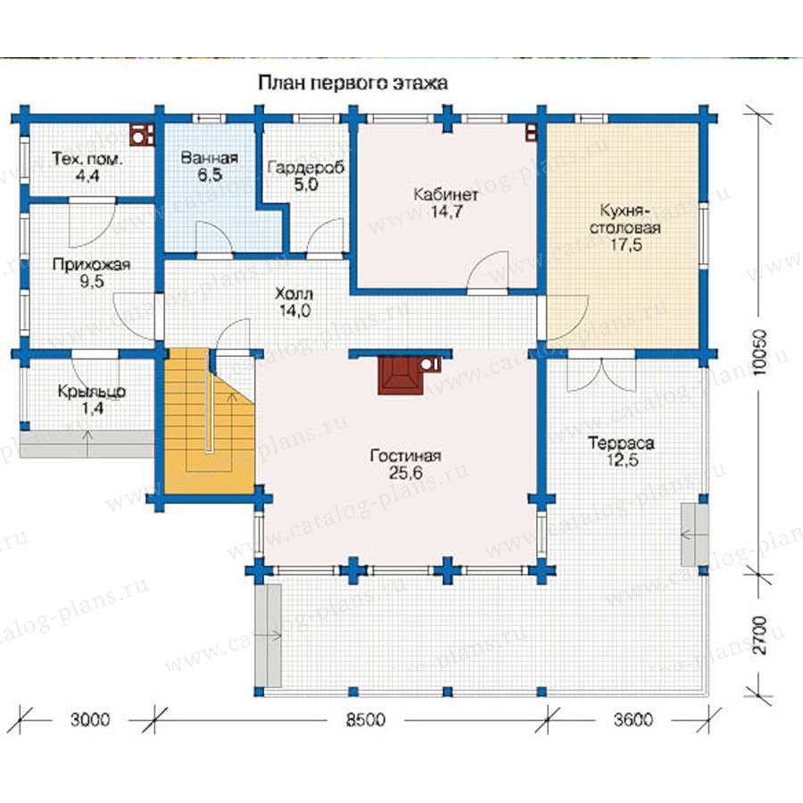 План 1-этажа проекта 12-45