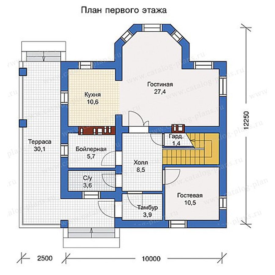 План 1-этажа проекта 57-02L