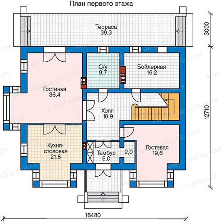План 1-этажа проекта 40-34