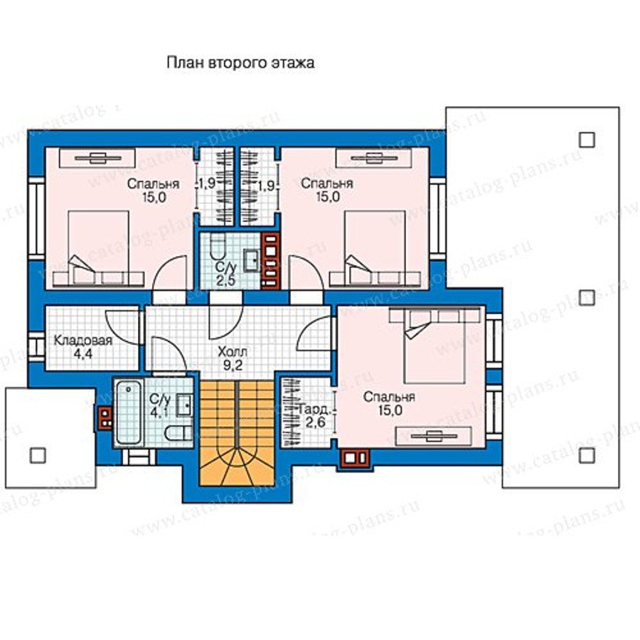 План 2-этажа проекта 58-45