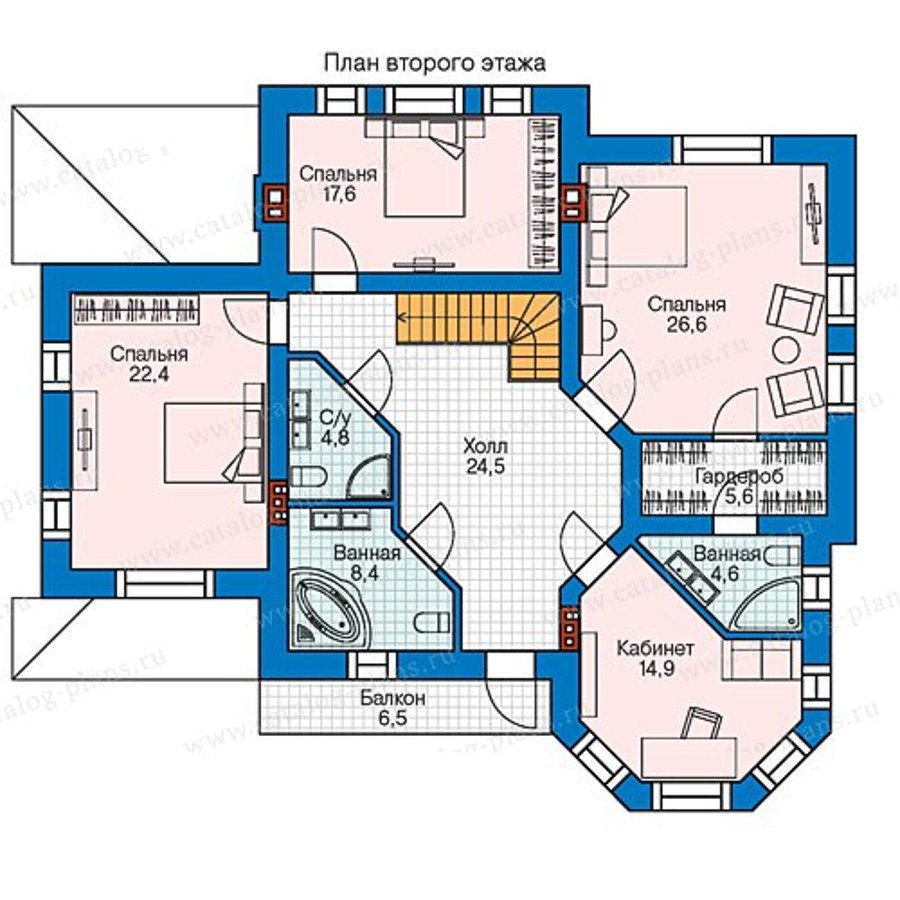 План 2-этажа проекта 58-44L