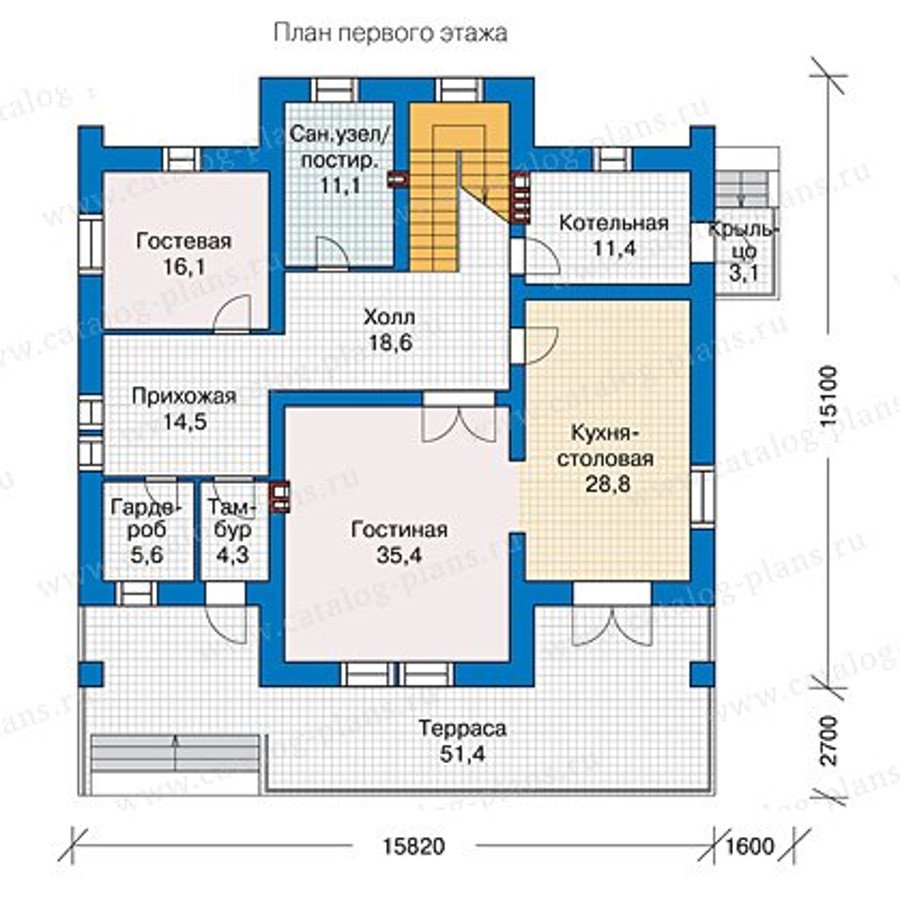 План 1-этажа проекта 40-09L