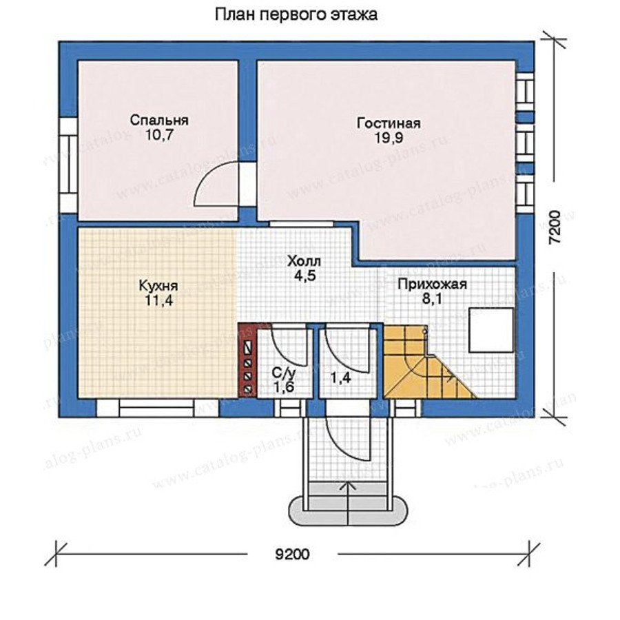 План 2-этажа проекта 35-68