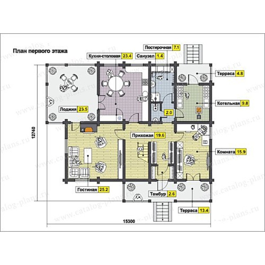 План 1-этажа проекта 13-21