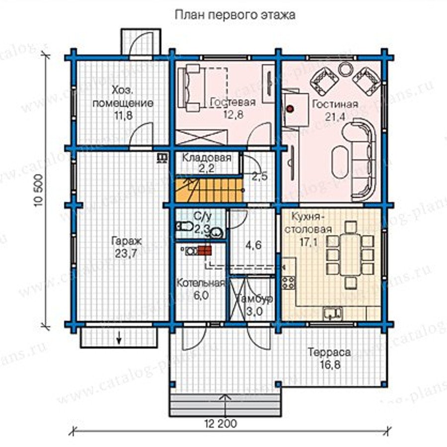 План 1-этажа проекта 13-34