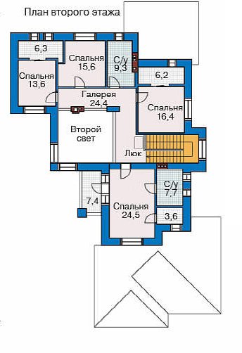План 2-этажа проекта 32-45
