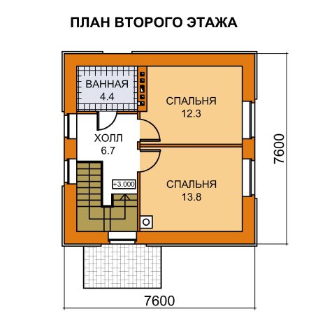План 2-этажа проекта 59-38