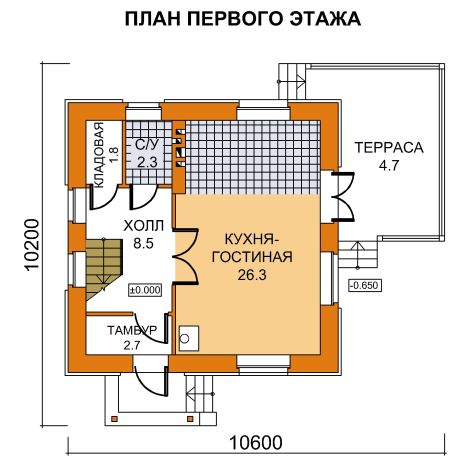 План 1-этажа проекта 59-38