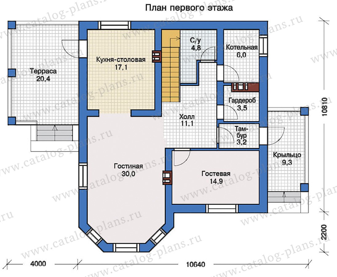План 1-этажа проекта 57-43L
