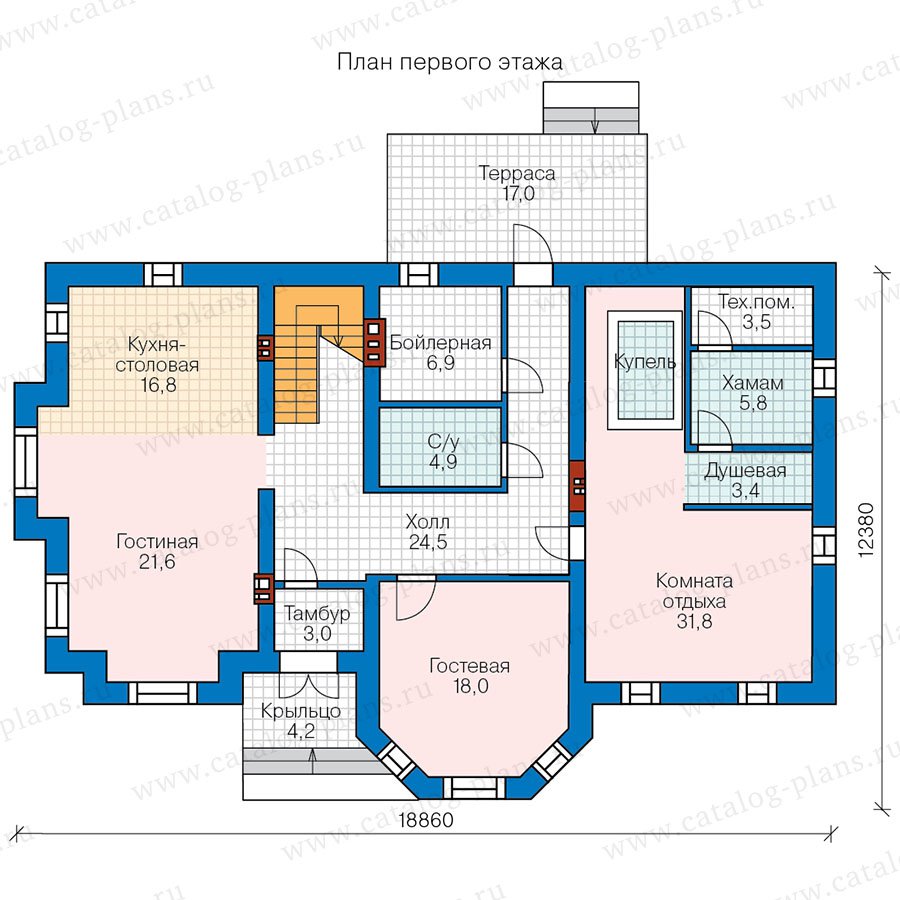 План 1-этажа проекта 57-92A
