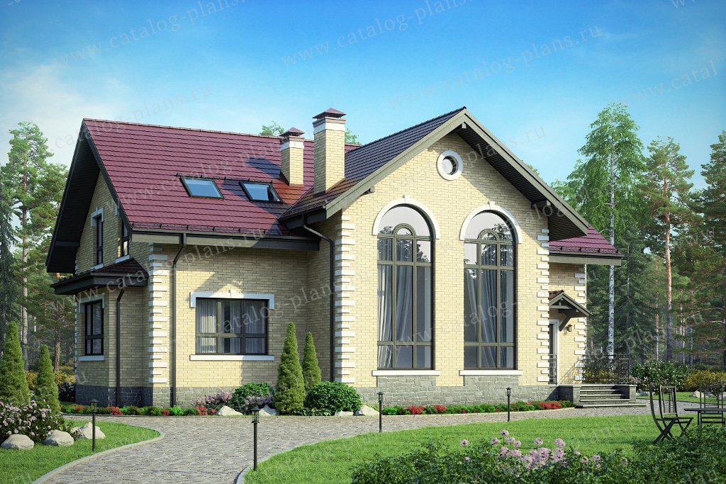Проект жилой дом #40-44GL материал - газобетон, стиль классический