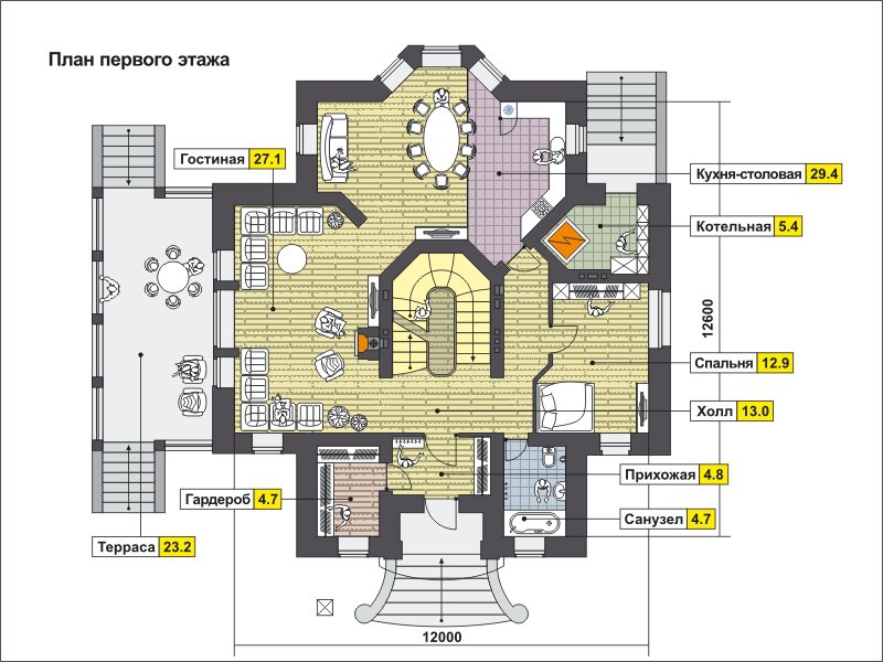План 2-этажа проекта 59-78B
