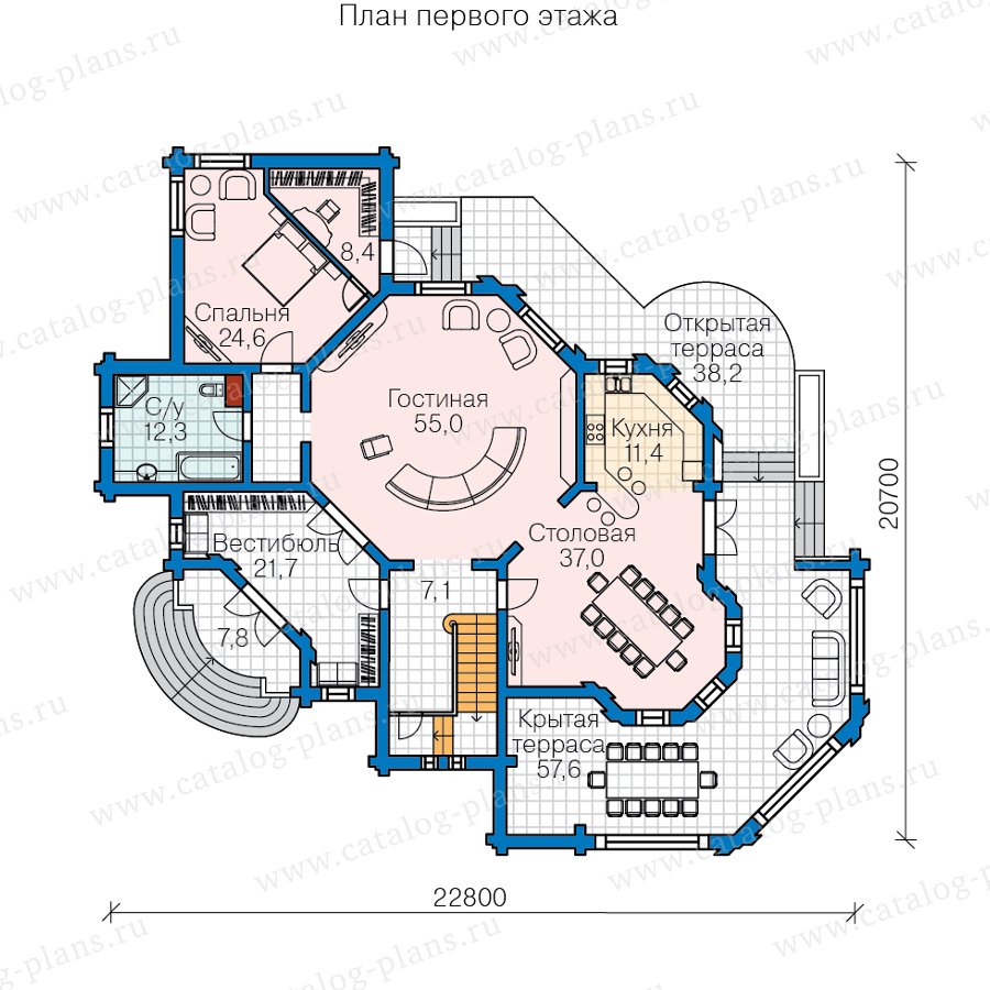 План 1-этажа проекта 13-80