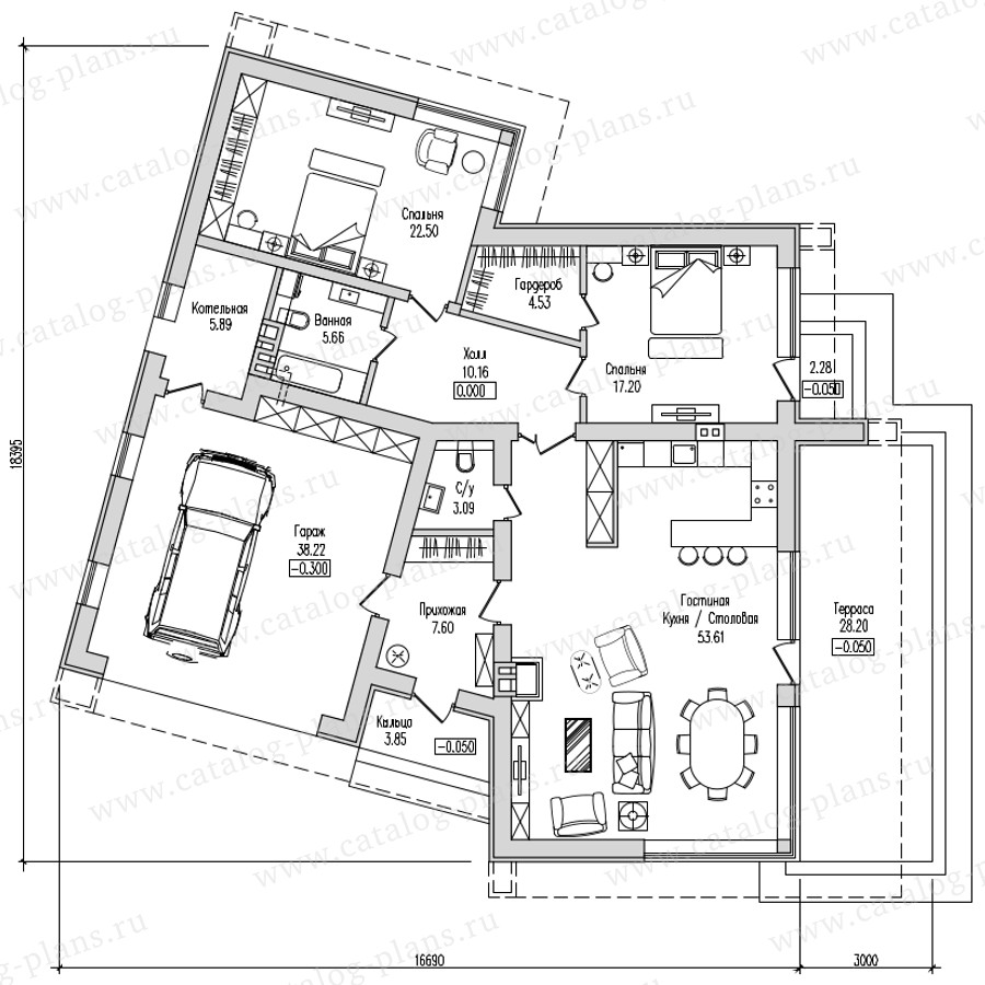 План 1-этажа проекта 62-78B