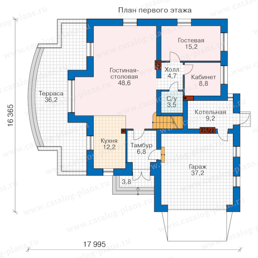 План 1-этажа проекта 62-47K1L