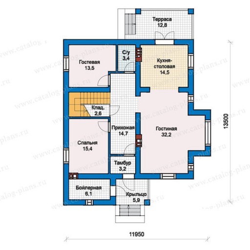 Состав проекта: план этажа дома
