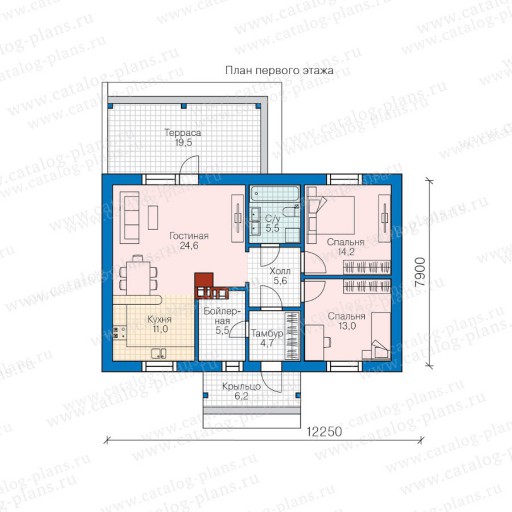 Планировки домов одноэтажных с 2 спальнями до 80 кв