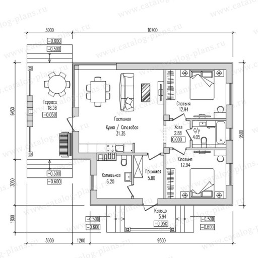 Проекты гостевых домов до м2 - каталог от компании - Dniprobud