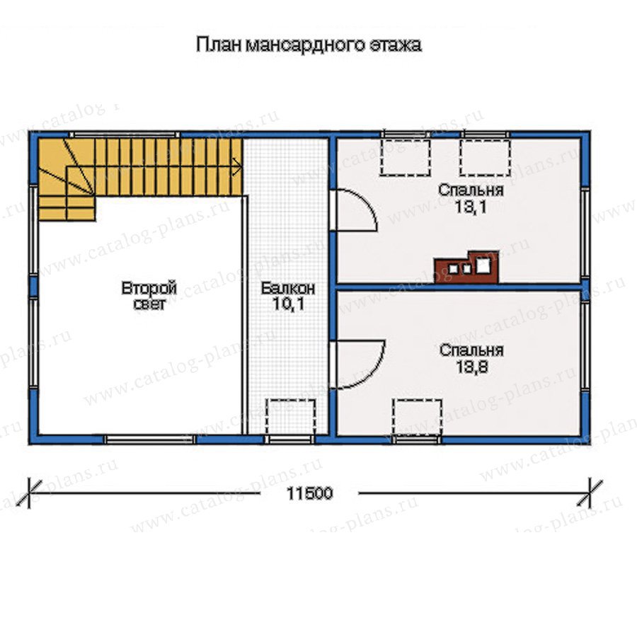 План 2-этажа проекта 10-50
