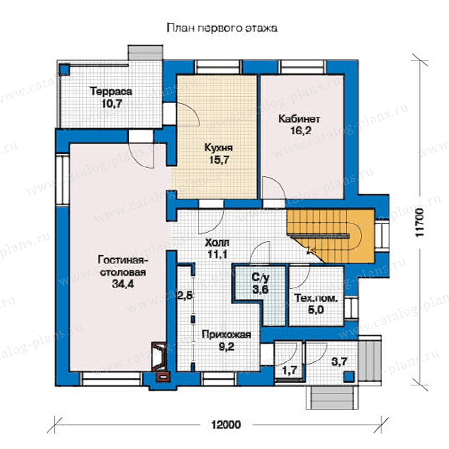 План 1-этажа проекта 49-45