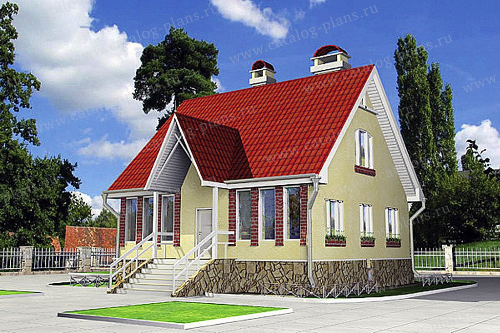 Проект жилой дом #52-85 материал - газобетон, стиль европейский