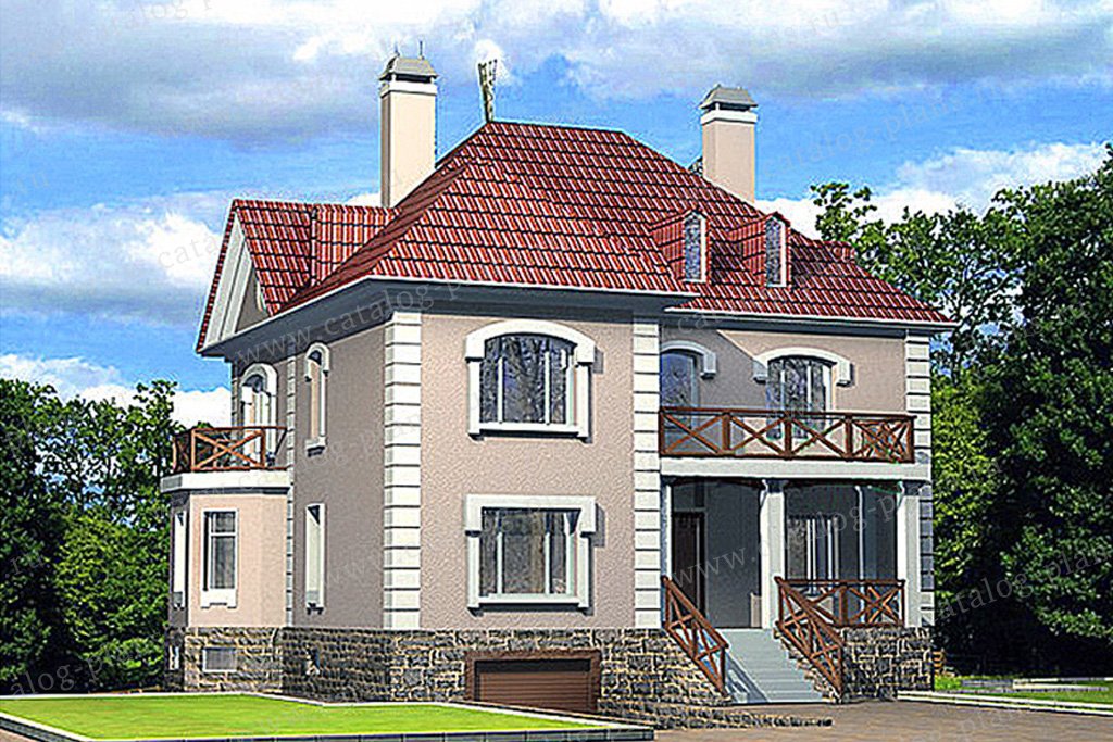 Проект жилой дом #52-86 материал - газобетон, стиль классический